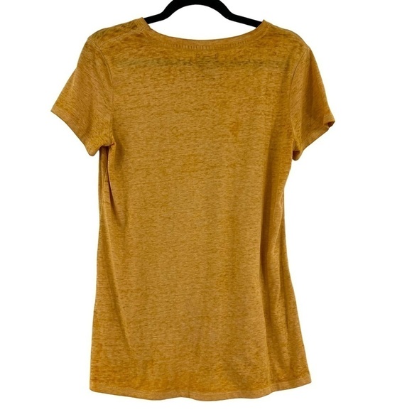 joei & i Adventure Is Calling Graphic Knotted Tee Shirt Woman’s SZ Small Mustard - Picture 5 of 9